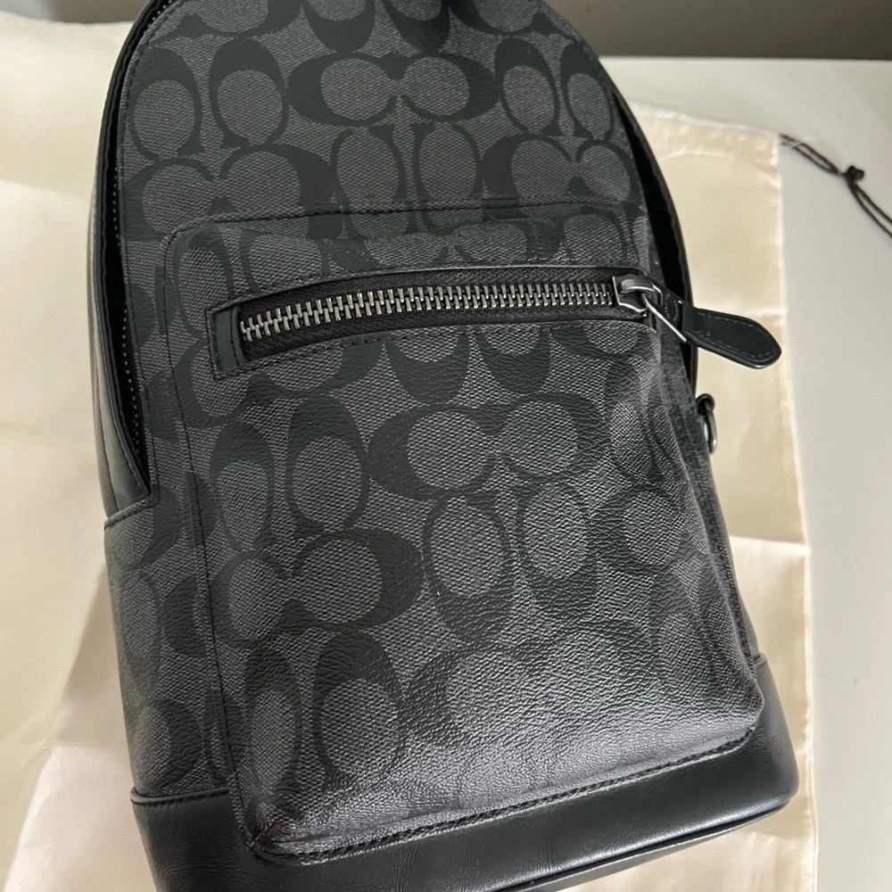Coach Black and Gray Signature Backpack